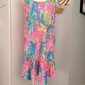 Lilly Pulitzer Tropical Floral Sleeveless Dress - Pink Blue Green